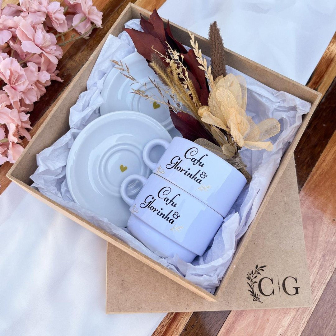 Kit Conjunto Xícara + Pires Casal