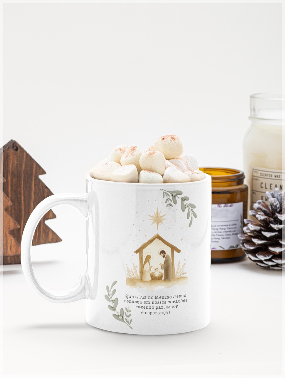 Kit Caneca + Chocolate + Biscoito de Natal