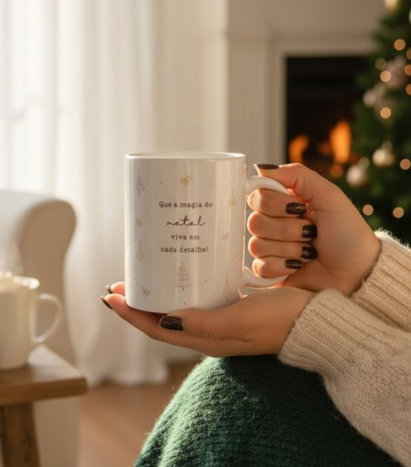 Kit Caneca + Panetone + Vela de Natal