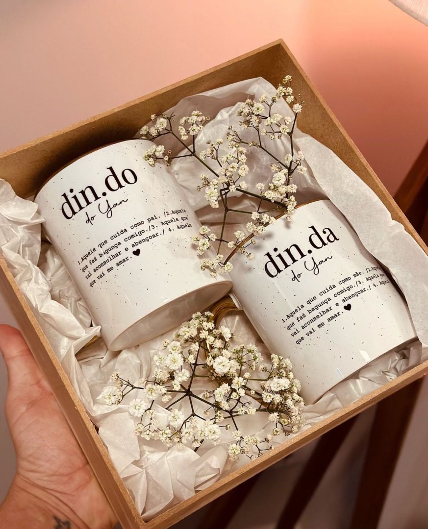 Kit Convite Padrinhos - Canecas