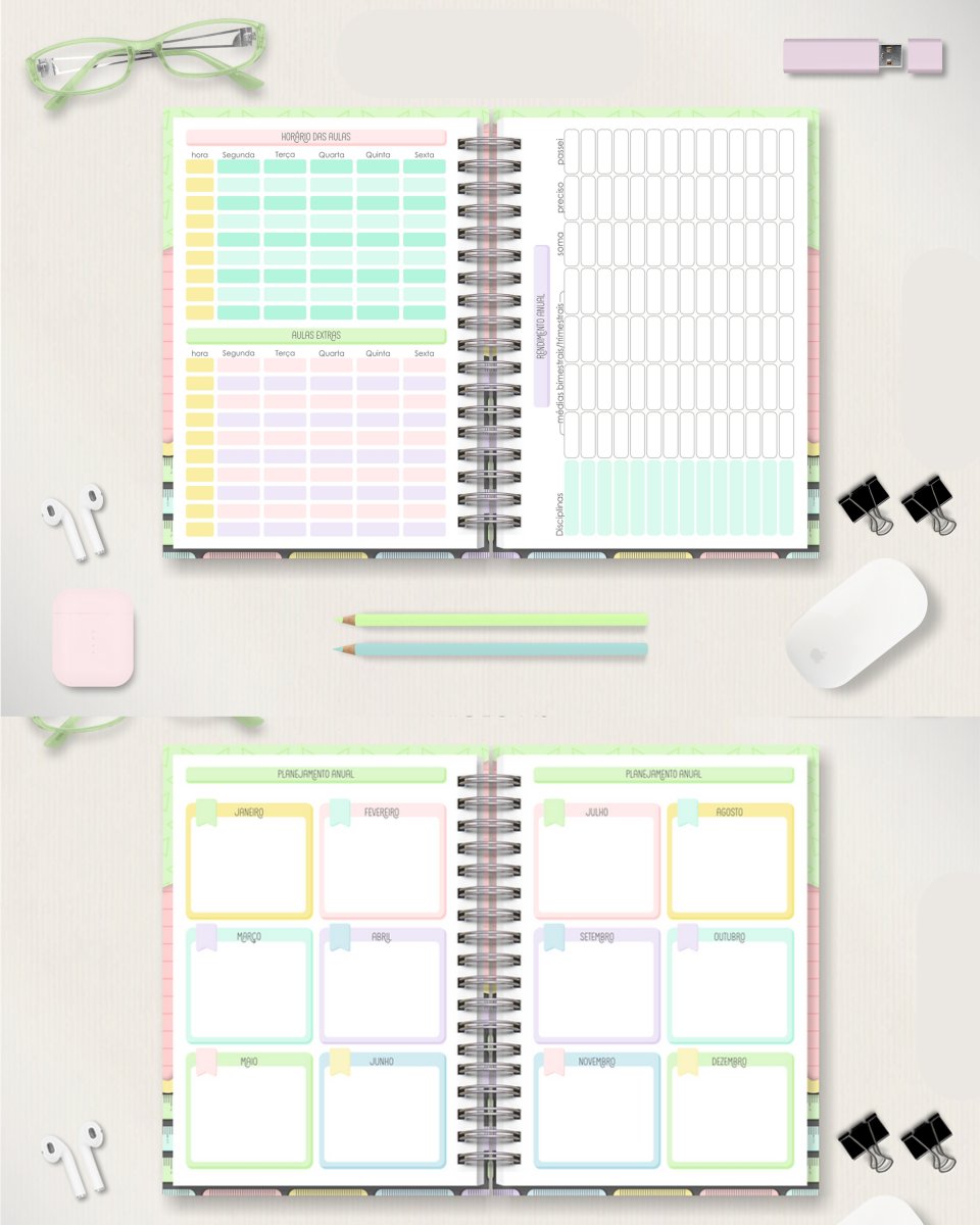 Agenda Escolar 2 Dias por Página