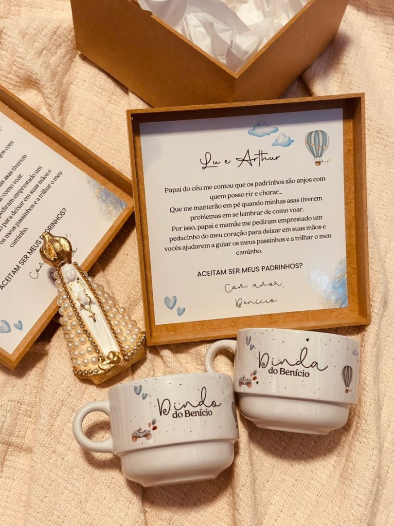 Kit Duas xícaras + Nossa Senhora