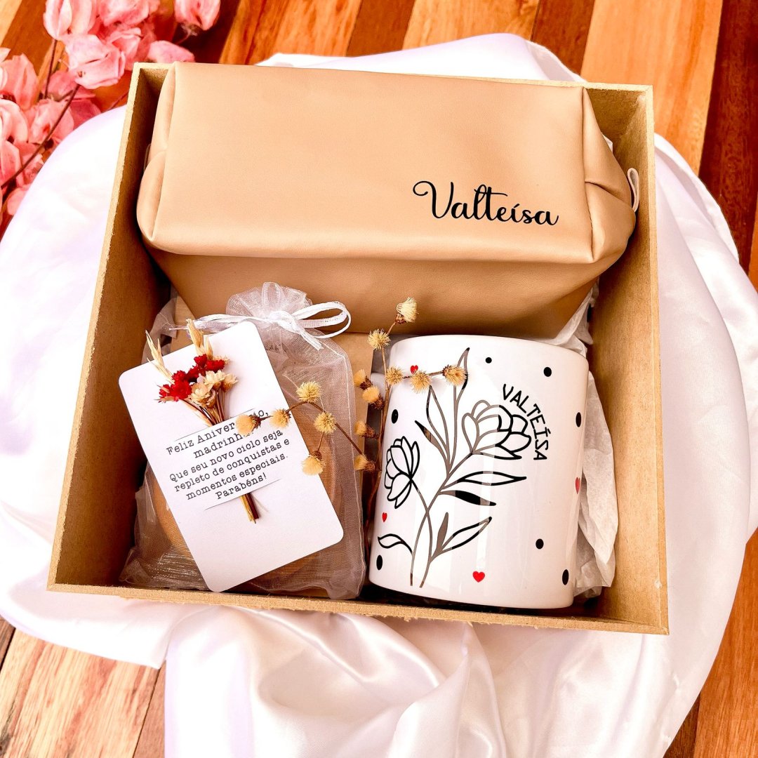 Kit Caneca + Nécessaire + Cappuccino + Biscoitos