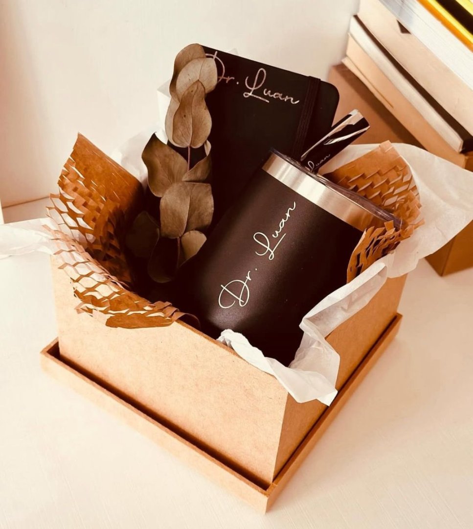 Kit Copo Térmico + Bloquinho + Caneta