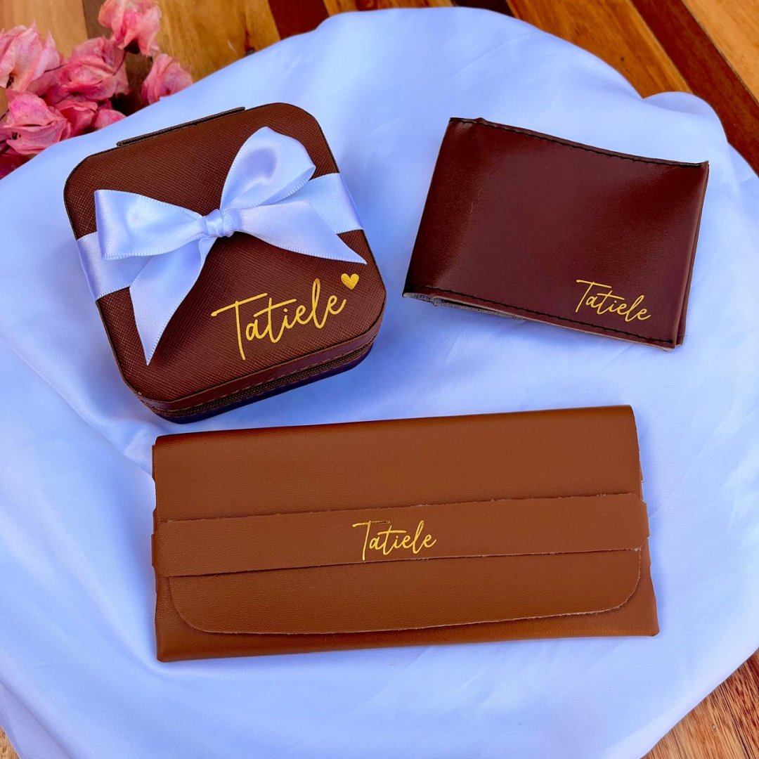 Kit Porta-joias + Porta Cartão + Case para óculos